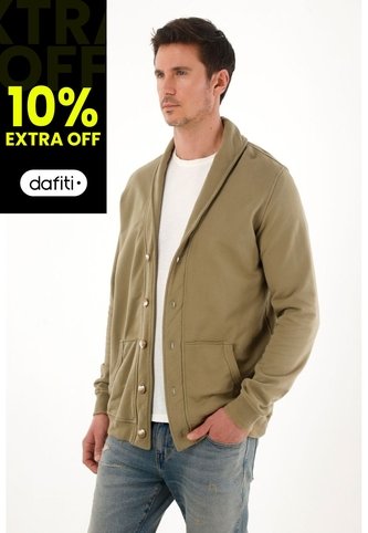 Tennis Buzo De Cuello Con Solapa Verde Para Hombre Tennis
