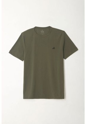 Tennis Camiseta Básica Manga Corta Verde Con Detalle Fruncido Para Hombre Con Acabado Ligero