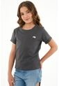 Camiseta Gris Con Mini Bordado Para Niña de Tennis