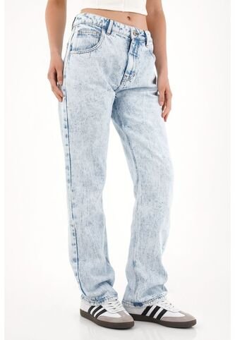 Tennis Jean Recto Tiro Alto Efecto Craquelado Para Mujer Tennis