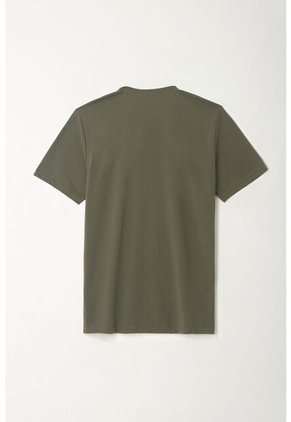 Tennis Camiseta Básica Manga Corta Verde Con Detalle Fruncido Para Hombre Con Acabado Ligero