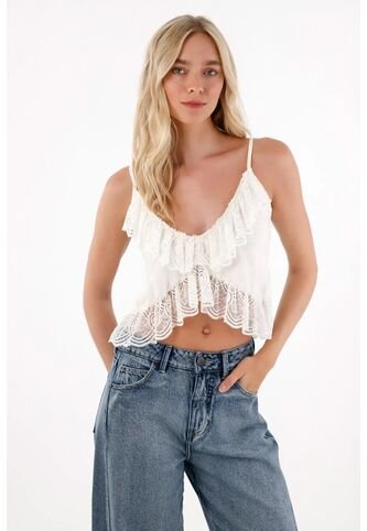 Tennis Camisa Con Encaje Para Mujer Tennis