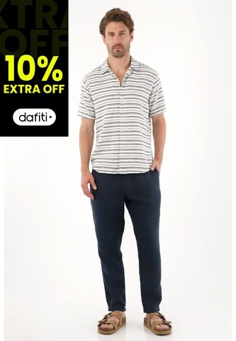 Tennis Camisa Tipo Bowling Preteñida A Rayas Para Hombre Tennis