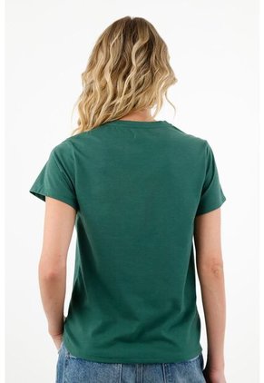 Camiseta Verde Estampada Para Mujer