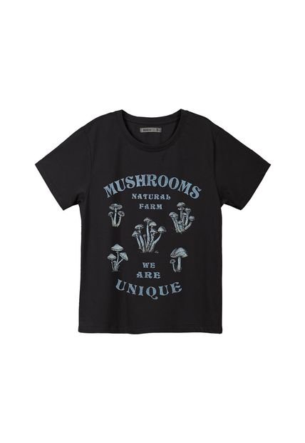 Camiseta Negra Estampada Para Mujer