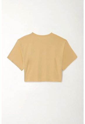 Tennis Camiseta Boxy Fit Con Mini Estampado Café Para Mujer