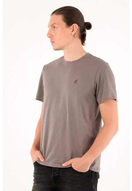 Tennis Camiseta Gris Con Estampado En Espalda Para Hombre