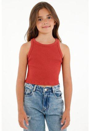 Camiseta Naranja Tipo Esqueleto Para Niña
