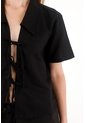 Tennis Camisa En 100% Lino Negra Para Mujer de Tennis