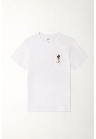 Tennis Camiseta Básica Con Estampado En Espalda Blanca Para Hombre Tennis