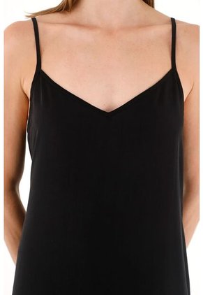 Tennis Vestido Largo Negro Con Tiras Graduales Para Mujer