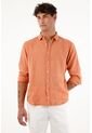 Tennis Camisa Manga Larga Naranja 100% Lino Para Hombre de Tennis