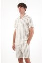 Tennis Camisa Tipo Bowling A Rayas De Acabado Suave Para Hombre Con Acabado Suave de Tennis