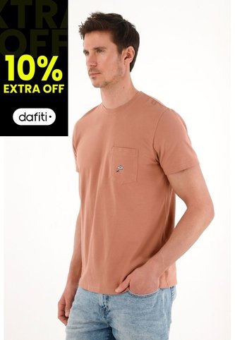 Tennis Camiseta Con Bolsillo Delantero Café Para Hombre Tennis