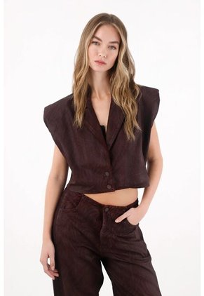 Tennis Chaleco Crop Con Estampado Animal Print Para Mujer