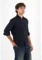 Tennis Camisa Oxford Manga Larga Negra Para Hombre de Tennis