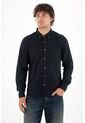 Tennis Camisa Oxford Manga Larga Negra Para Hombre de Tennis