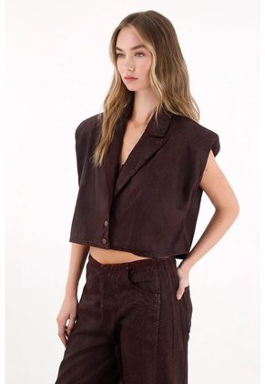 Tennis Chaleco Crop Con Estampado Animal Print Para Mujer