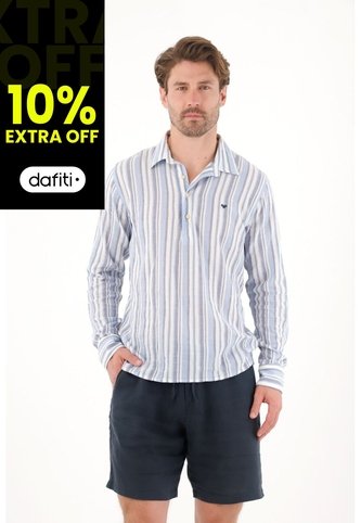 Tennis Camisa Manga Larga Con Diseño A Rayas Con Acabado Suave Para Hombre Tennis