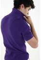 Polo Morada Con Cuello Tejido Para Hombre de Tennis