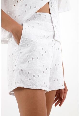 Tennis Bermuda En Ojalillo Blanca Para Mujer Tennis