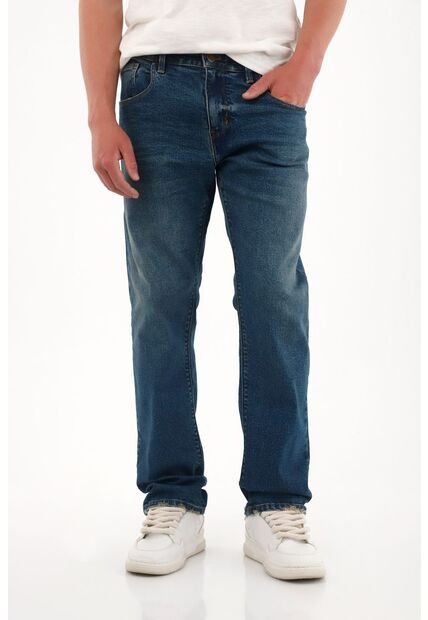 Tennis Jean Recto Tiro Medio Con Arrugas 3D Para Hombre