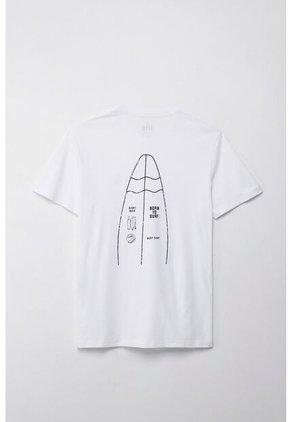 Tennis Camiseta Manga Corta Estampada Blanca Para Hombre