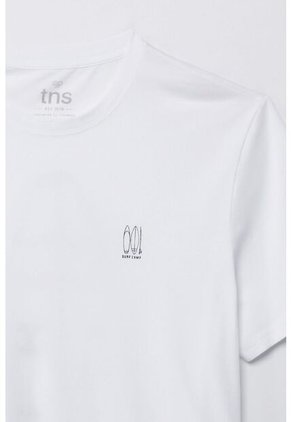 Tennis Camiseta Manga Corta Estampada Blanca Para Hombre