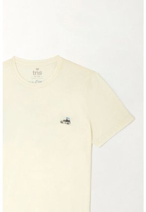 Tennis Camiseta Manga Corta Estampada Crudo Para Hombre