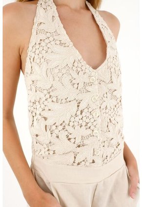 Tennis Enterizo Tipo Wide Leg Crudo Para Mujer