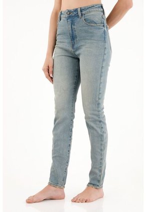 Tennis Jean Super Slim Tiro Medio Azul Para Mujer