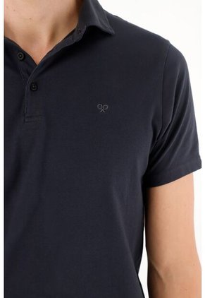 Tennis Polo Azul Con Raqueta Bordada Para Hombre