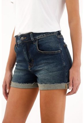 Tennis Bermuda Azul Con Arrugas 3D Para Mujer