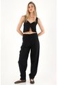 Tennis Pantalón Chino En 100% Lino Negro Para Mujer de Tennis