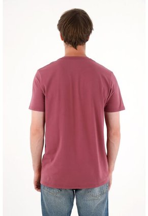 Camiseta Con Raqueta Estampada Roja Para Hombre