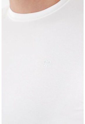 Tennis Camiseta Blanca Cuello Redondo Para Hombre