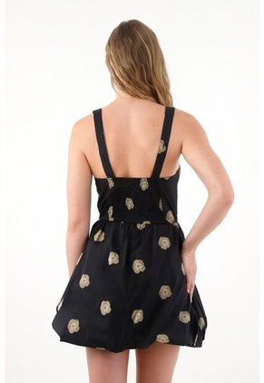 Tennis Vestido Corto Con Falda Tipo Globo Y Flores En Relieve Para Mujer