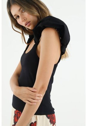 Blusa Negra De Tiras Para Mujer