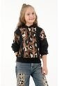 Buzo Hoodie Negro Con Estampado Animal Print Para Niña de Tennis
