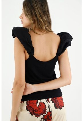 Blusa Negra De Tiras Para Mujer