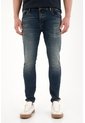 Tennis Jean Skinny Con Arrugas 3D Azul Oscuro Para Hombre de Tennis