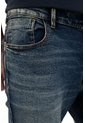 Tennis Jean Skinny Con Arrugas 3D Azul Oscuro Para Hombre de Tennis