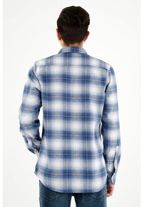 Tennis Camisa Tipo Leñadora Azul Para Hombre