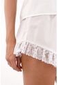 Tennis Pijama De Short Con Detalles De Encaje Blanca Para Mujer de Tennis