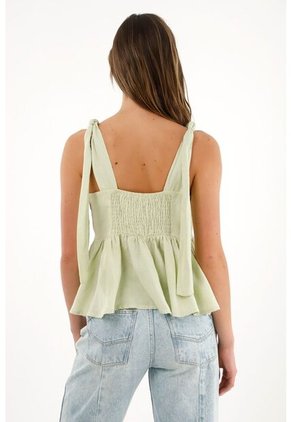 Tennis Camisa Verde De Tiras Y Escote Recto Para Mujer