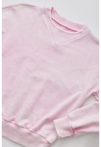 Buzo Rosado Con Efecto Desgaste Para Niña Tennis