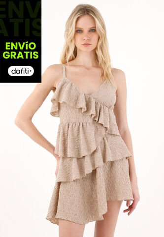 Tennis Vestido Corto Con Boleros Café Para Mujer Tennis