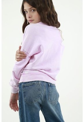 Buzo Rosado Con Efecto Desgaste Para Niña