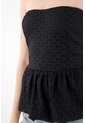 Tennis Camisa Strapless En Encaje Negra Para Mujer de Tennis
