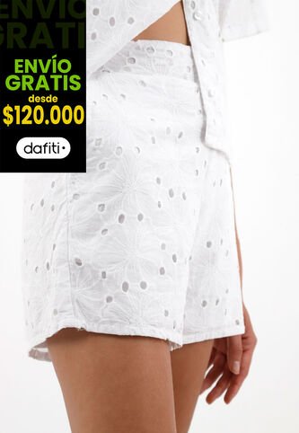 Tennis Bermuda En Ojalillo Blanca Para Mujer Tennis